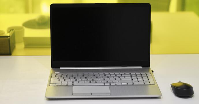 modern laptop student desk