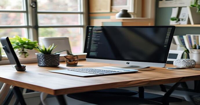 blog writing desk laptop