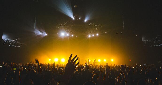 live concert crowd stage lights
