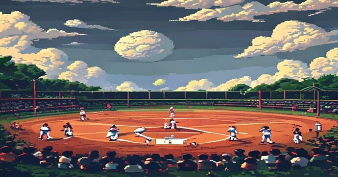 vintage baseball game pixel art